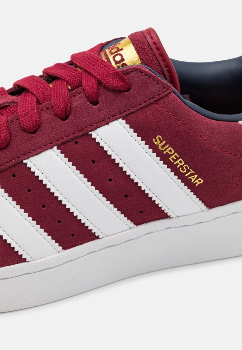 adidas superstar white and burgundy