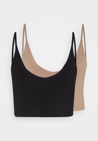 2 PACK - Top - black/taupe