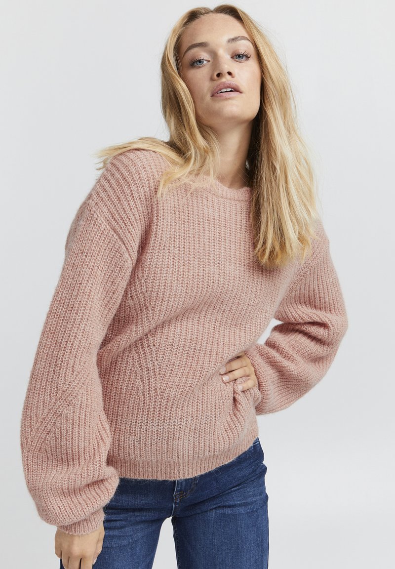 PULZ - BOATNECK  - Jumper - mahogany rose melange, Enlarge