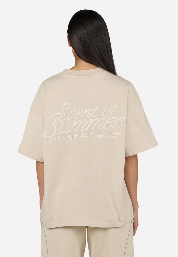 VIRAY HEAVY OVERSIZED TEE - Print T-shirt - washed light beige