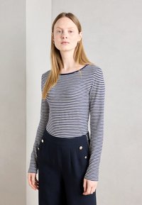 Marc O'Polo - LONG SLEEVE  ROUND NECK STRIPED - T-shirt à manches longues - black Image miniature 1