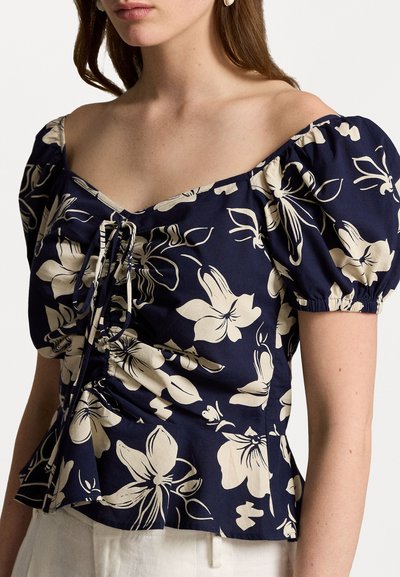 Polo Ralph Lauren FLORAL DRAWSTRING COTTON TOP - Camicetta - grand floral