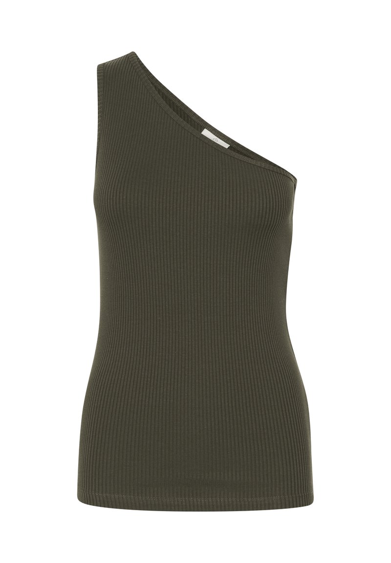 Kaffe KAPIA ONE SHOULDER - Linne - forest night/grön - Zalando.se