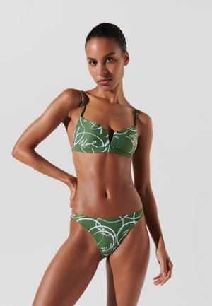 KARL LAGERFELD BRAZILIAN - Dół od bikini - circle aop green white