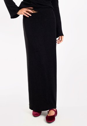 THE-ARE LARGA - Falda larga - black
