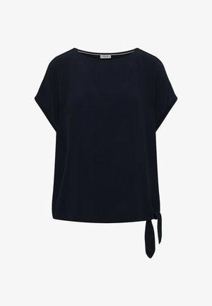 Cecil, BLOUSE WITH ROUND NECK AND KNOT DETAIL, granatowy