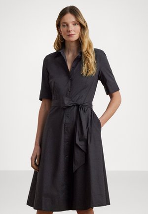Lauren Ralph Lauren BELTED COTTON-BLEND SHIRTDRESS - Abito a camicia -  black