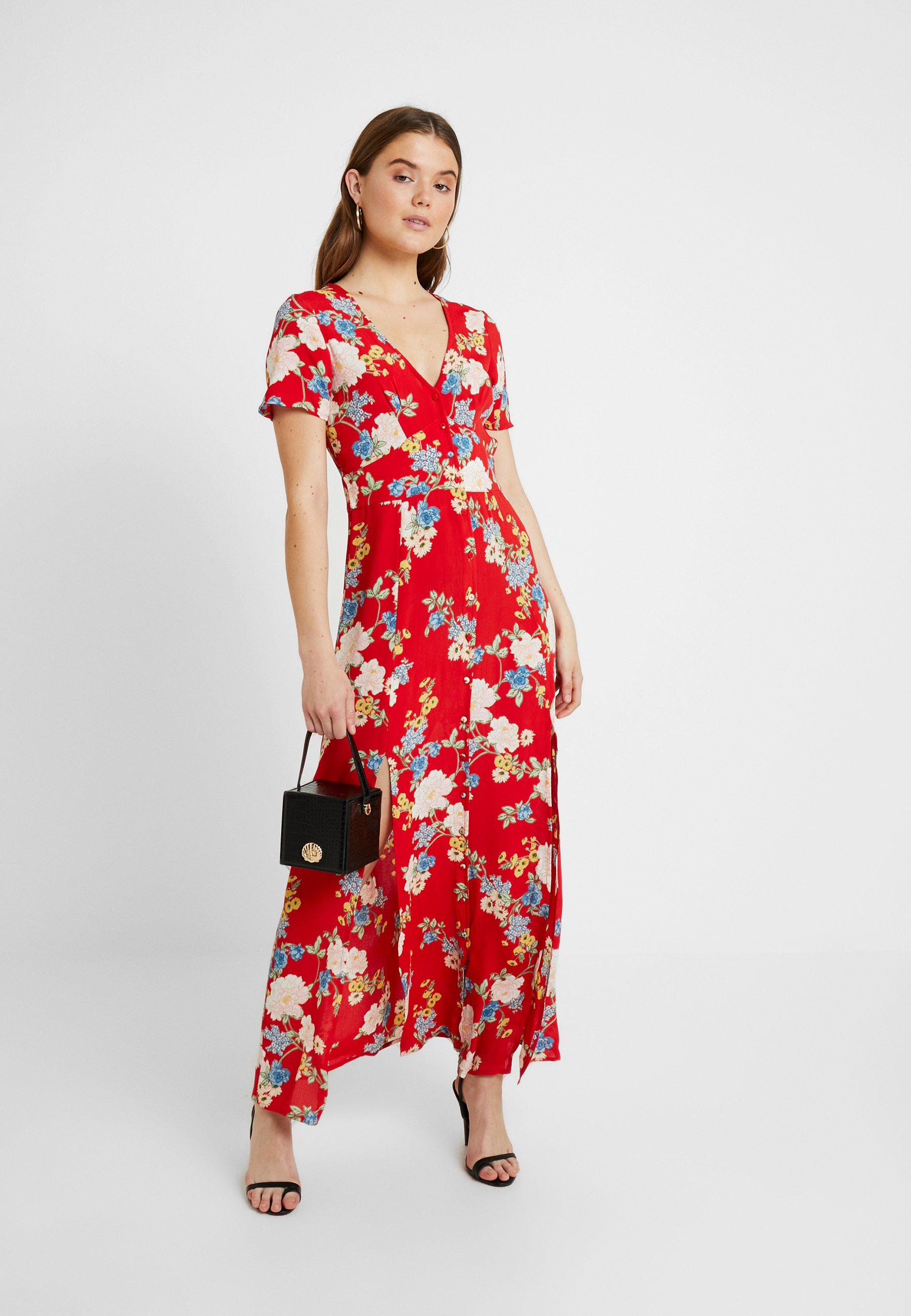 button through maxi dress uk