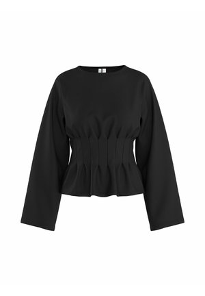 HYPEDROP, LONG-SLEEVED T-SHIRT HDORIA PLEATED - T-shirt à manches longues - black