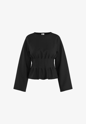 HYPEDROP, LONG-SLEEVED T-SHIRT HDORIA PLEATED - T-shirt à manches longues - black