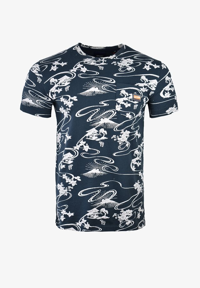 T-shirt imprimé - moon mountain navy