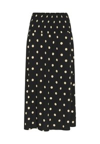 GISLA - Jupe longue - black creme brulee big dot