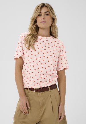 T-shirts print - pink/red sketched heart