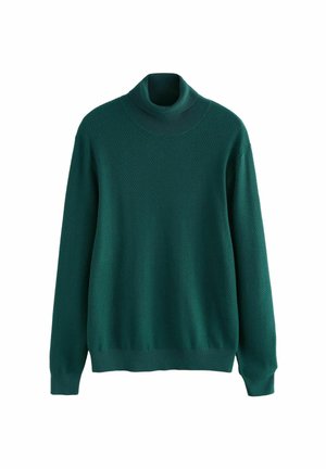 TEXTURE ROLL NECK - Strickpullover - teal blue