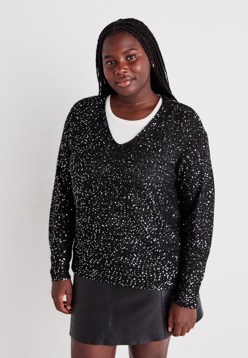 Vero Moda Curve VMCLEILANI  - Strickpullover - black