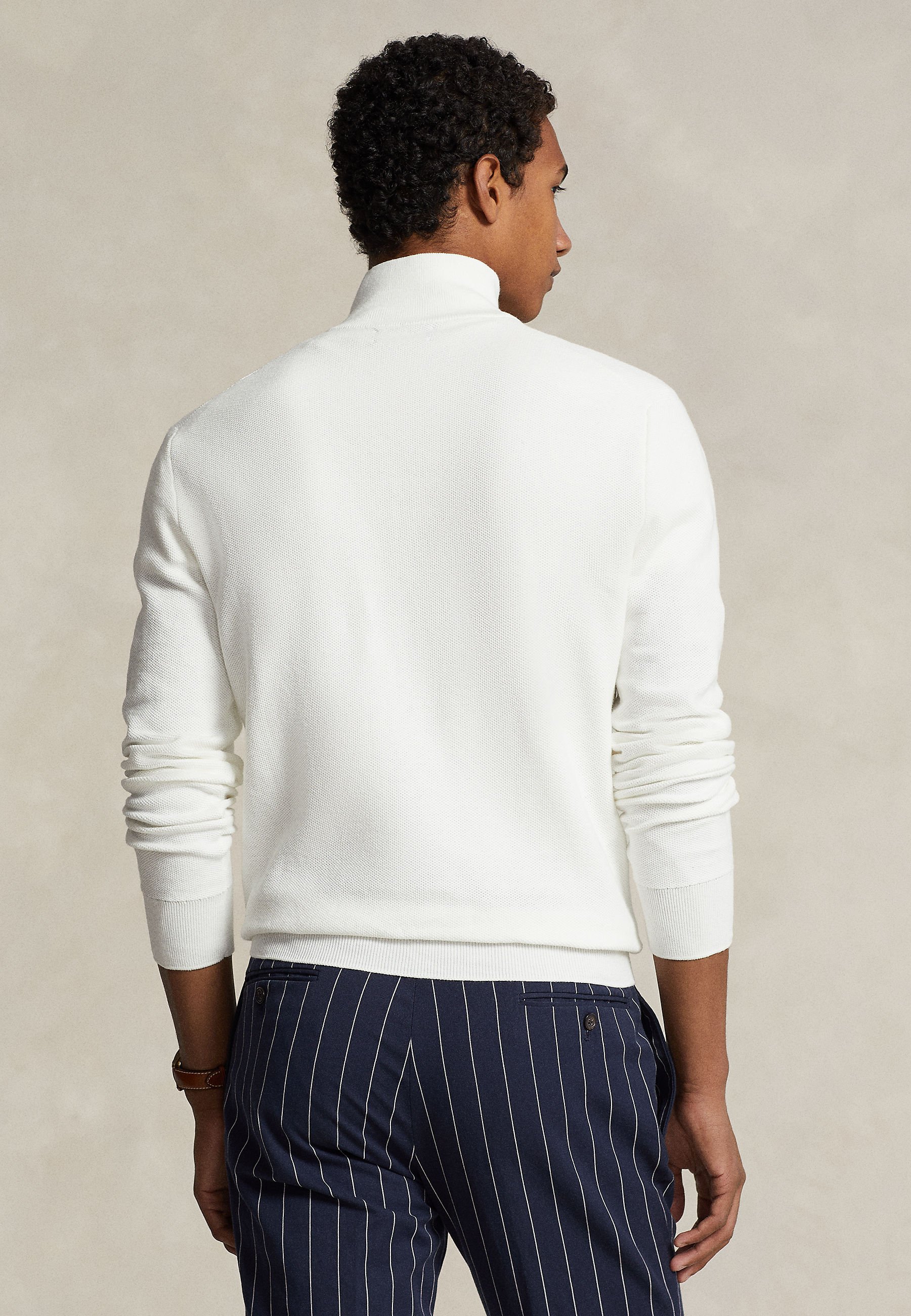 Polo Ralph Lauren MESH KNIT COTTON QUARTER ZIP SWEATER - Pulover