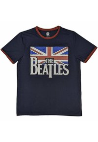 Paradiso Clothing THE BEATLES DROP T LOGO & VINTAGE FLAG RINGER - Print T-shirt - navy