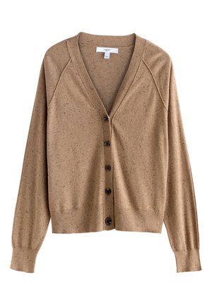 Next TALL FIT V-NECK BUTTON UP  - Strickjacke - camel