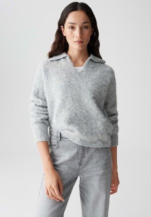 RELAXED FIT SUBTLE STRUCTURE - Polo - hazy fog melange