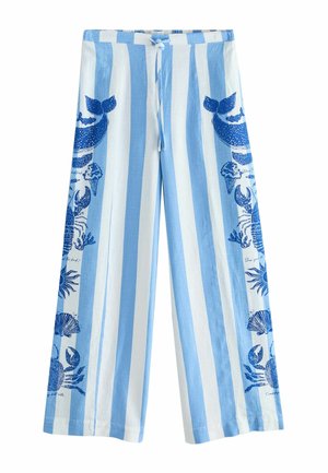 Next, Stoffhose - blue white nautical stripe