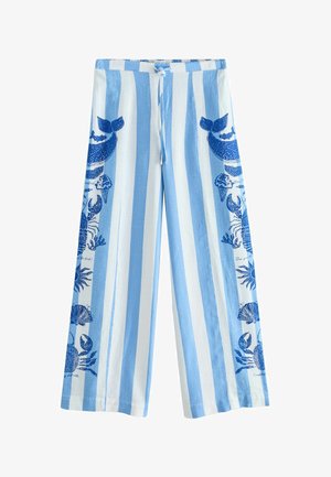 Next, Stoffhose - blue white nautical stripe