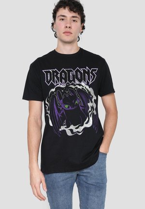 Universal Studios, TOOTHLESS DRAGON ROCK - Print T-shirt - black