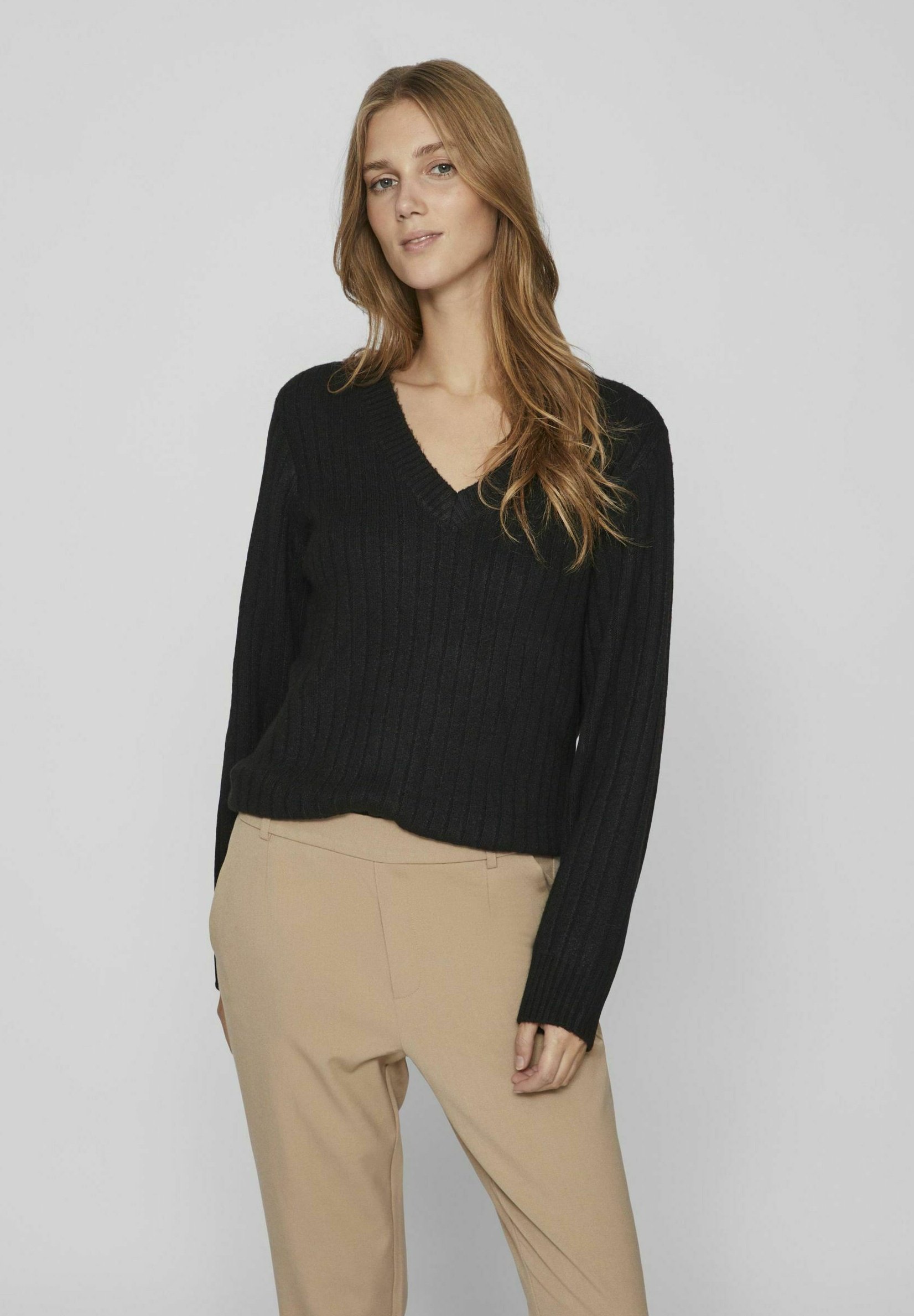 Vila Damen Strickpullover Mit Hohem Kragen – Weicher, Dehnbarer Stoff, überschnittene Ärmel