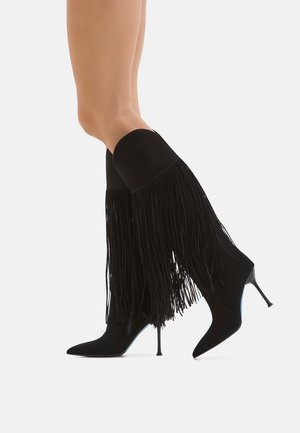 FRINGED - Stivaletti texani / biker - black