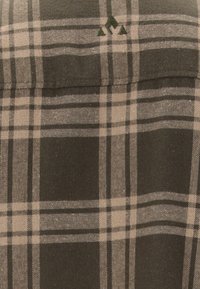Ruitjesoverhemd met donkergroen en beige kleuren, van katoen, met knoopsluiting bij de kraag en geborduurd logo boven de zak.