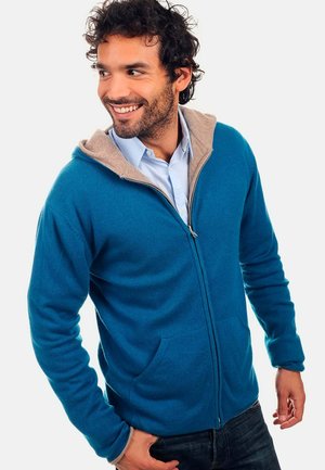 CARSON - Strickjacke - bleu canard natural brown chiné