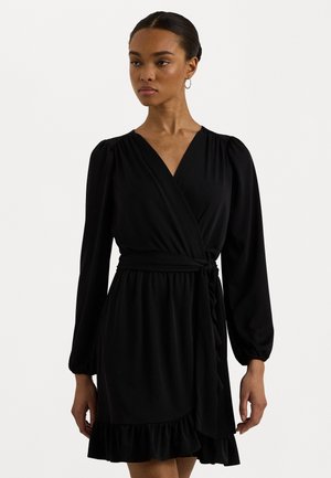 Lauren Ralph Lauren BELTED STRETCH JERSEY DRESS - Robe en jersey - black