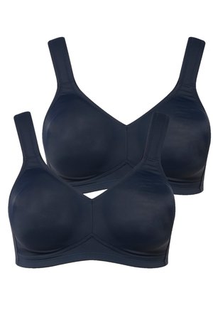 Ulla Popken GROSSE GRÖSSEN 2-ER PACK, OHNE BÜGEL, VORGEFORMTE CUPS - T-Shirt BH - dark blue