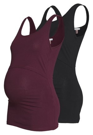 2 PACK BASIC NURSING VEST - Toppi - bordeaux/black