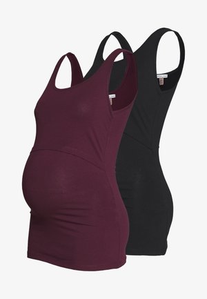 2 PACK BASIC NURSING VEST - Top - bordeaux/black