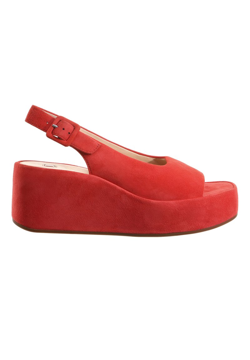 Högl Sandalen met sleehak koraalrood