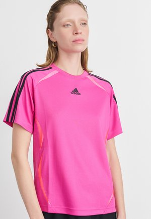 TEAMGEIST TEE - Tričko s potlačou - semi lucid fuchsia/black