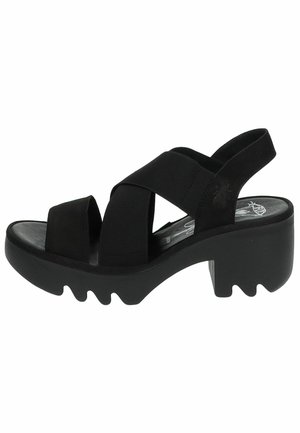 Sandalen met sleehak - black