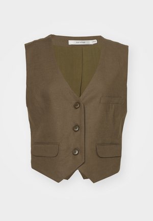 Gestuz LIZA WAISTCOAT - Waistcoat - stone gray
