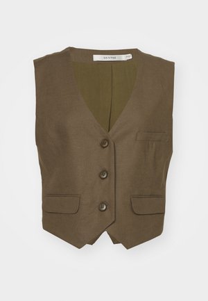 LIZA WAISTCOAT - Waistcoat - stone gray