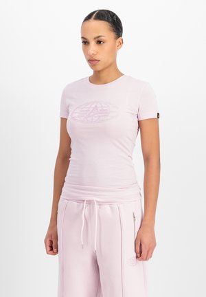 Alpha Industries, RHINESTONE WORLD LOGO T-SHIRT W - Print T-shirt - pale lilac