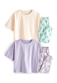 Next - PYJAMAS 2 PACKS - Yöasusetti - purple lilac blue daisy heart Pienoiskuva 1