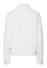 Veste blanche à manches longues avec poignets boutonnés et couture en yoke au niveau du haut du dos.
