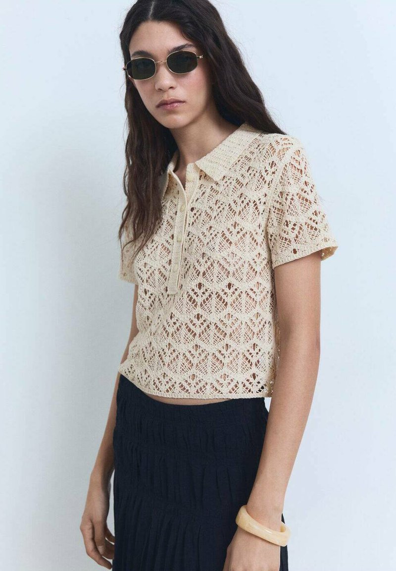 Mango - Polo shirt - ecru, Enlarge