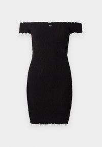 SMOCK BODYCON DRESS - Robe en jersey - black