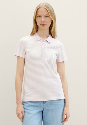 Polo shirt - rose offwhite stripe