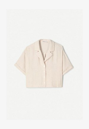 Bershka SHORT SLEEVE - Cămașă - camel