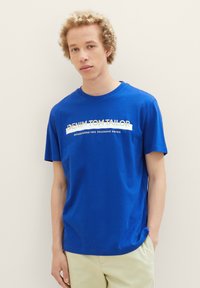 TOM TAILOR DENIM Tričko s potlačou - shiny royal blue