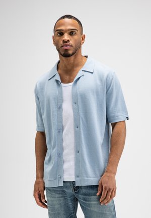 Butcher of Blue BUTCHER OF BLUE SHIRTS S/S CLIFDEN KNIT SHIRT - Hemd - shark blue
