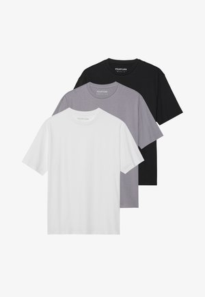 UNISEX 3 PACK BASIC OVERSIZED T-SHIRT - Osnovna majica kratkih rukava - grey/white/black