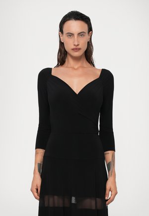 OFF SHOULDER SWEETHEART BODYSUIT - Top s dlhým rukávom - black